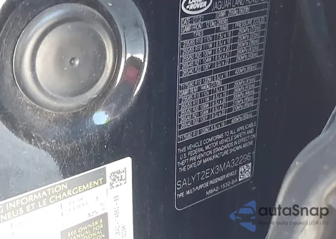 2021 Land Rover Range Rover Velar P250 R-Dynamic S z USA, uszkodzony, nr VIN SALYT2EX3MA322961